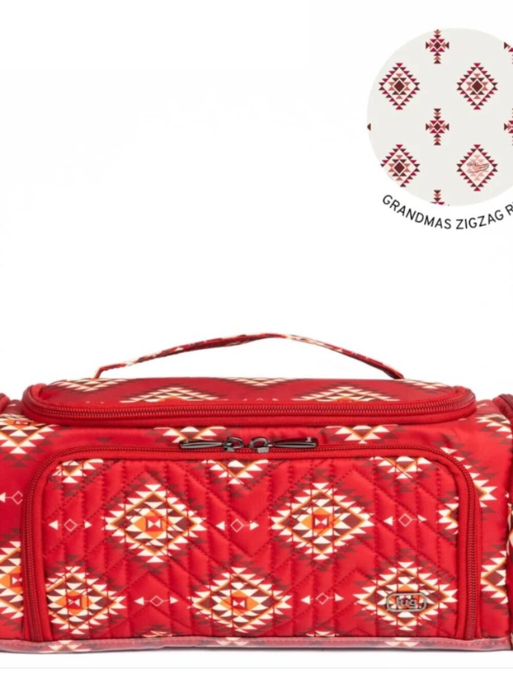 Lug Guild Collection Classic Trolley Cosmetic Case Crystal Honeycomb Red